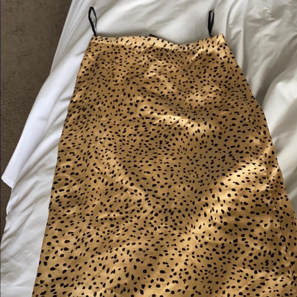 cheetah print midi skirt
